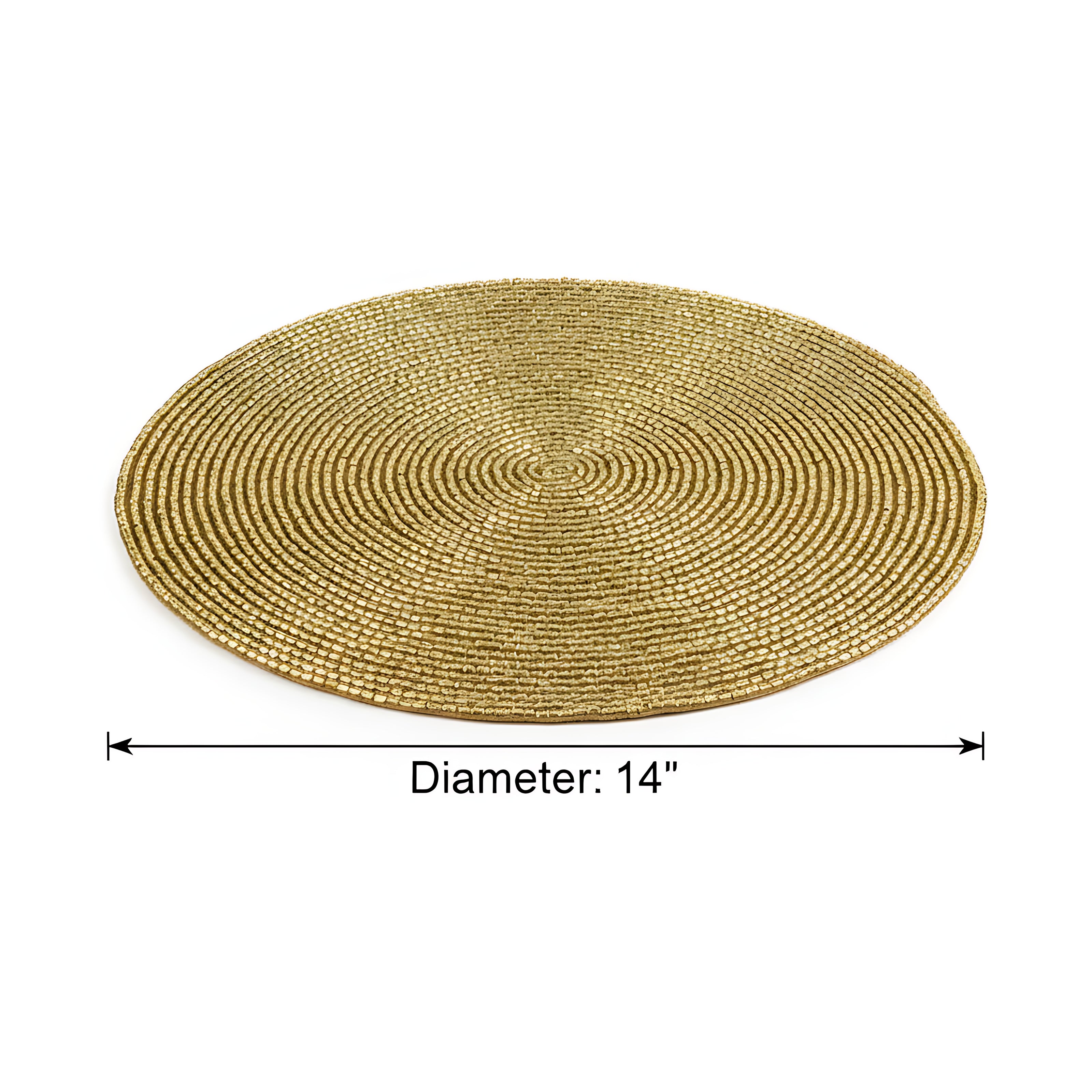 Elegant Beaded Round Placemat Set of 2 / Ruchi