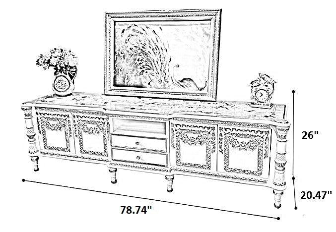 European Wooden TV Stand Cabinet With Storage