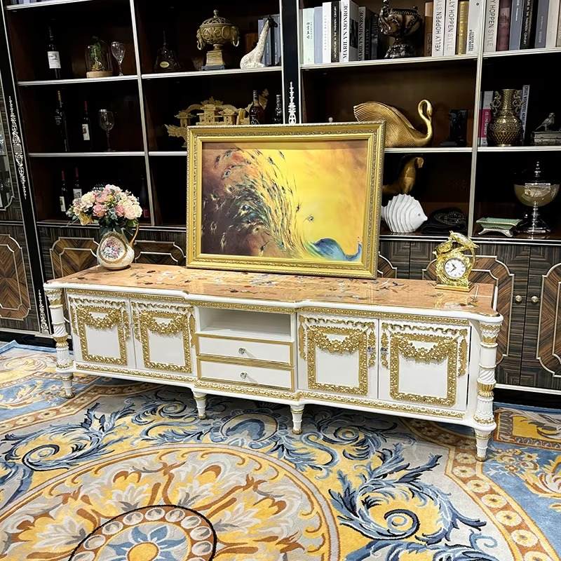 European Wooden TV Stand Cabinet With Storage / Ruchi