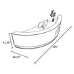 Modern LED 105 Inch Curved Wooden Reception Desk