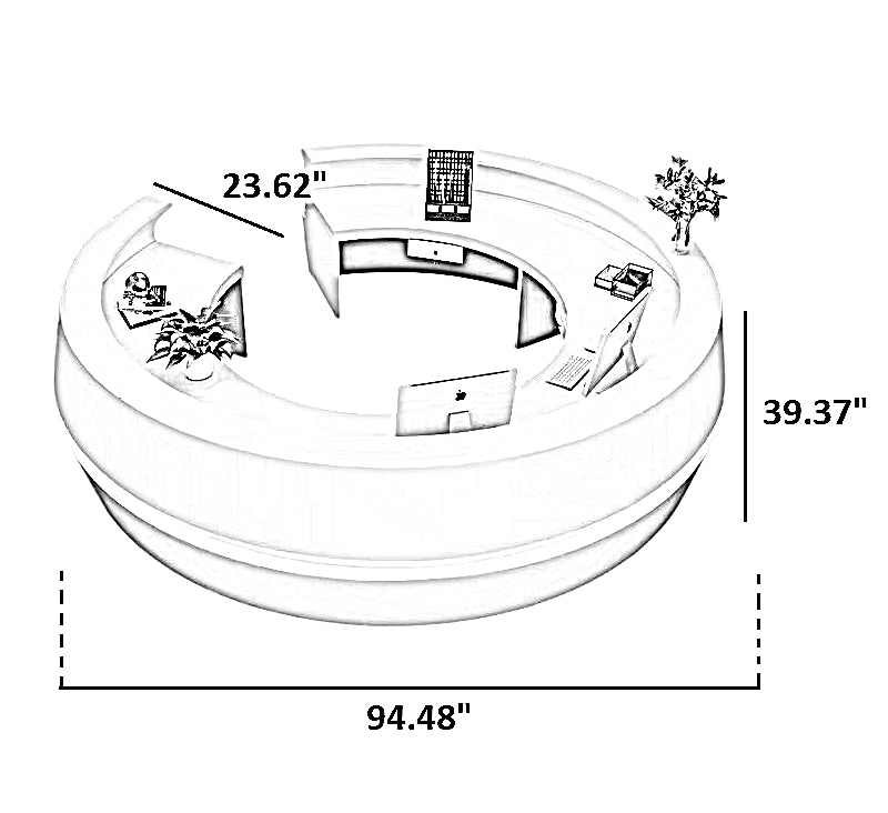 Round Wooden Modern Reception Desk With LED / Ruchi