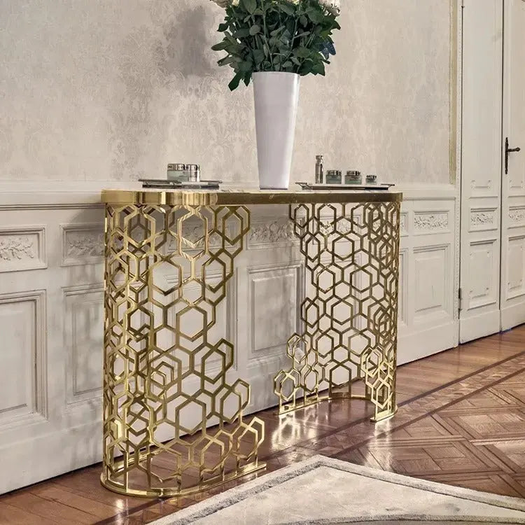 Entryway Marble Top Modern Console Table / Ruchi