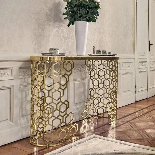 Entryway Marble Top Modern Console Table / Ruchi