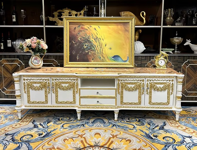 European Wooden TV Stand Cabinet With Storage / Ruchi