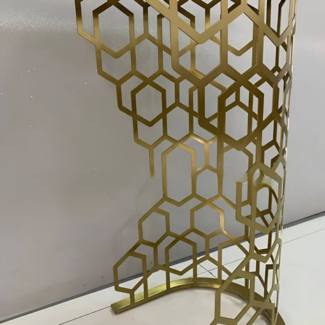 Luxurious Contemporary Metal Console Table With Marble Top / Ruchi