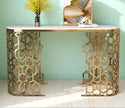 Luxurious Contemporary Metal Console Table With Marble Top / Ruchi