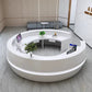 Round Wooden Modern Reception Desk With LED / Ruchi
