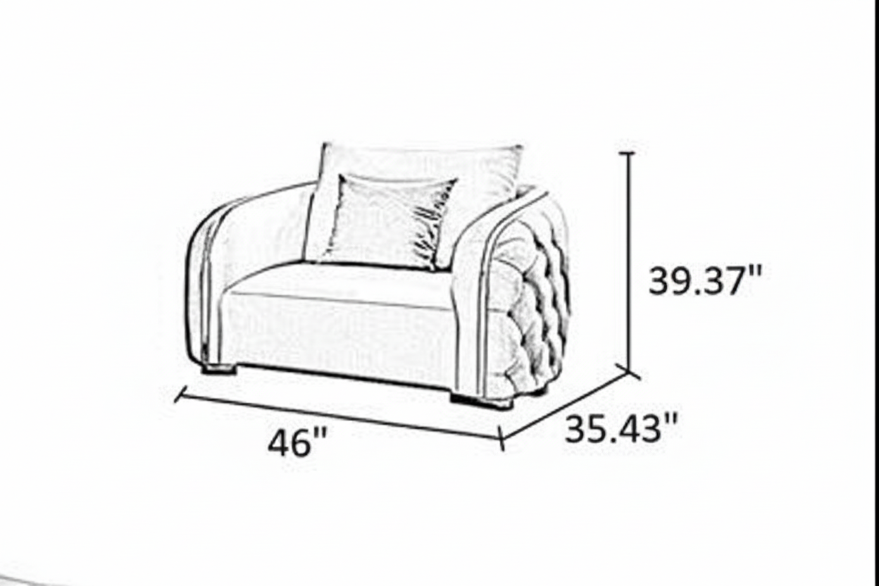 Modern Luxury Chesterfield Leather Sofa Set