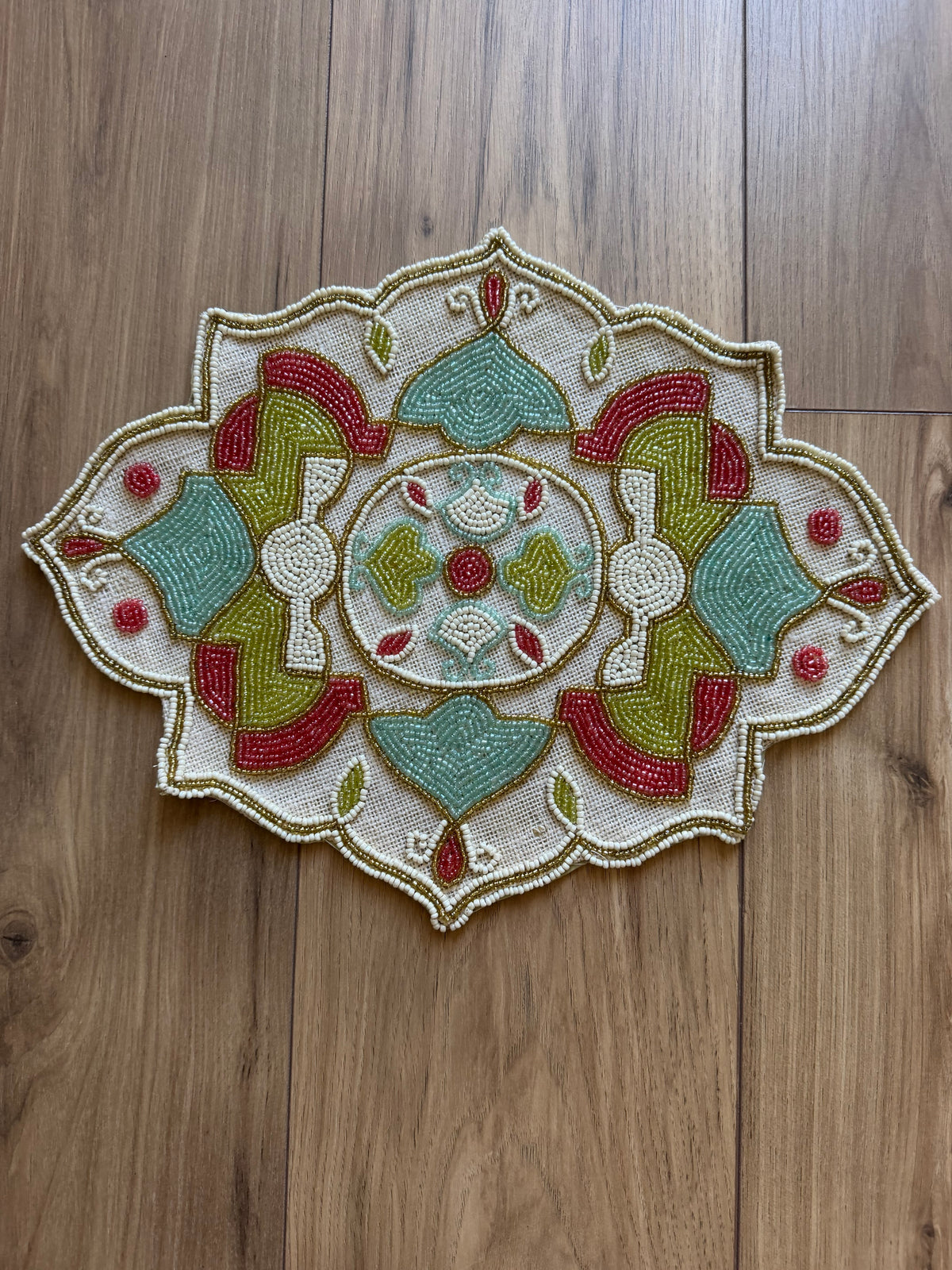 2 PCS Mandala Embroidered Beaded Placemat / Ruchi