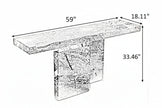 Modern Marble Looking Metal Accent Table / Ruchi