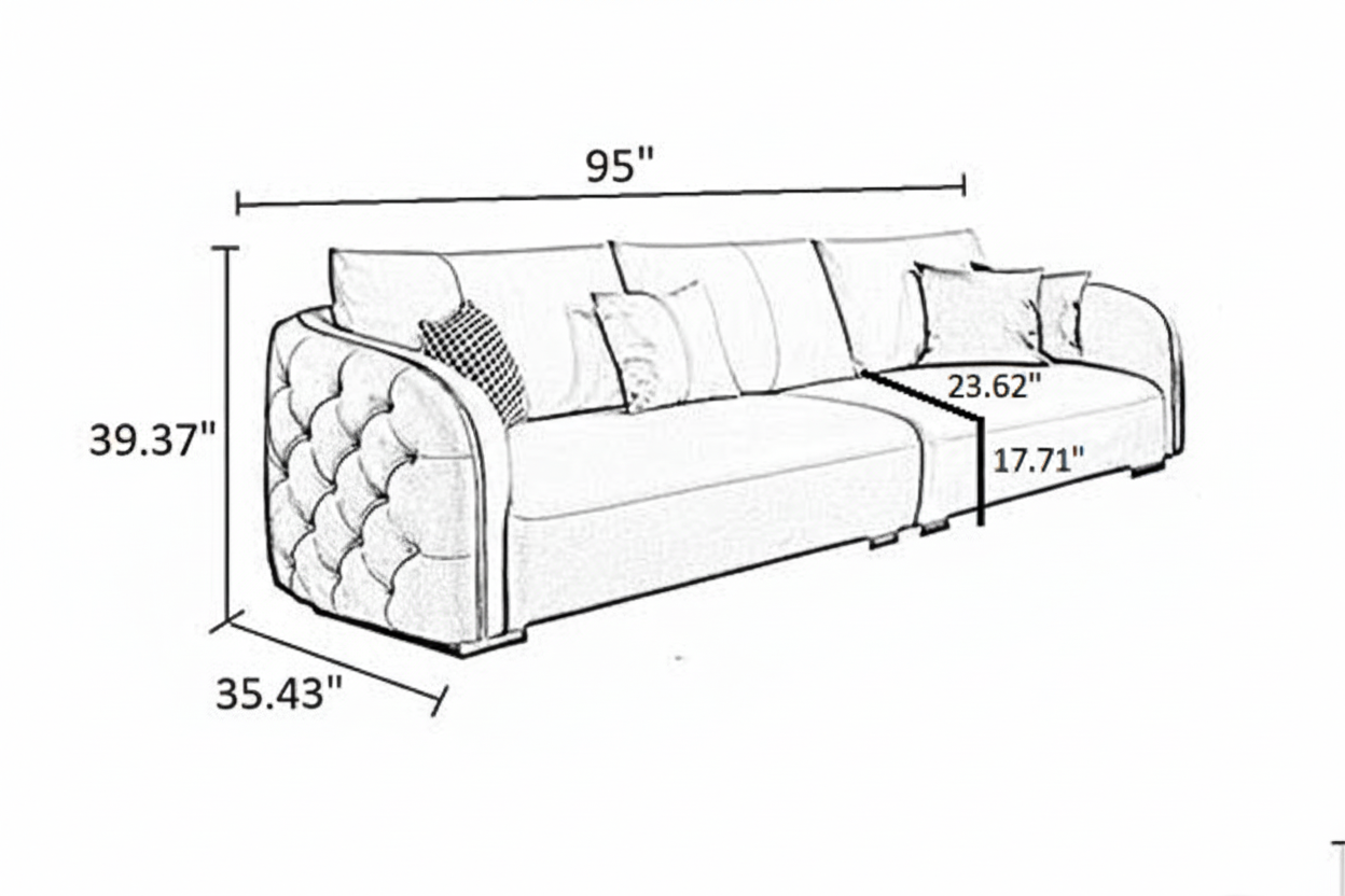 Modern Luxury Chesterfield Leather Sofa Set