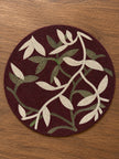 Botanical Floral Beaded Round Placemat Set of 2 / Ruchi