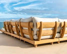 Modern Outdoor L-Shaped Wooden Sectional Sofa / Ruchi