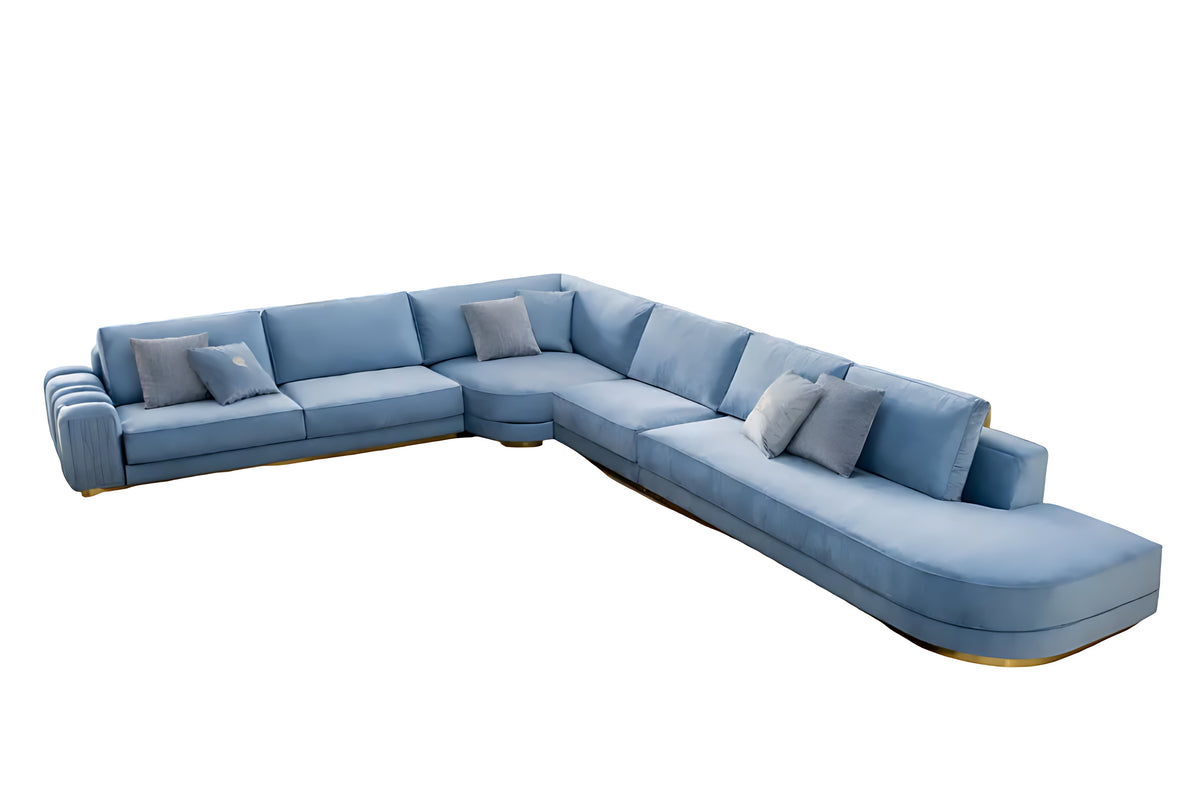 Modular Velvet L-Shaped Sectional Sofa