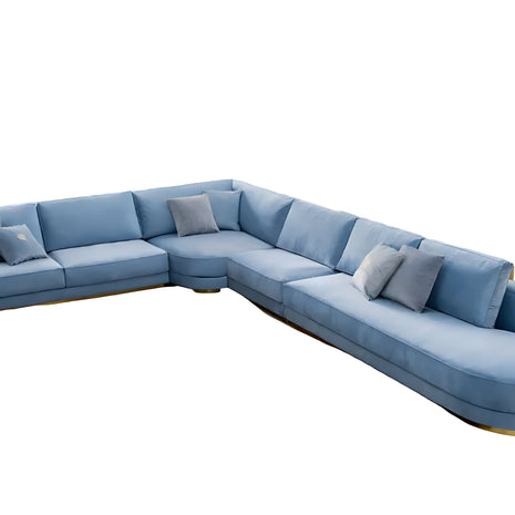 Modular Velvet L-Shaped Sectional Sofa