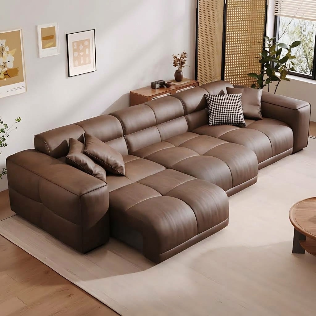 Remote Controlled Power Extendable Leather Sofa Bed / Ruchi