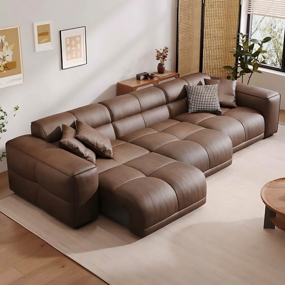 Remote Controlled Power Extendable Leather Sofa Bed / Ruchi