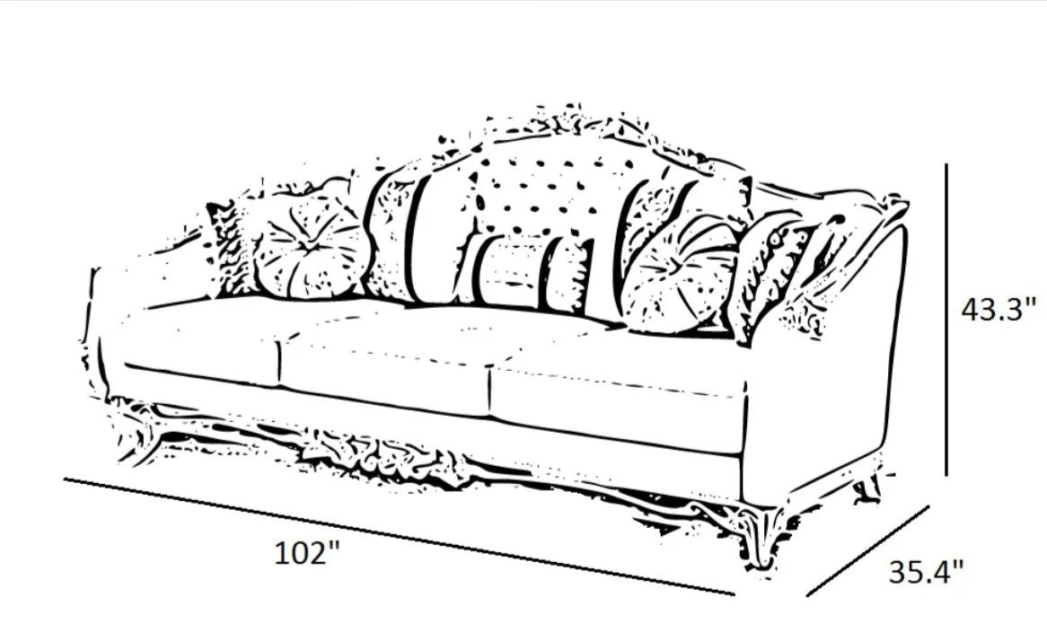 Europian Button-tuffted Fabric Sofa Set