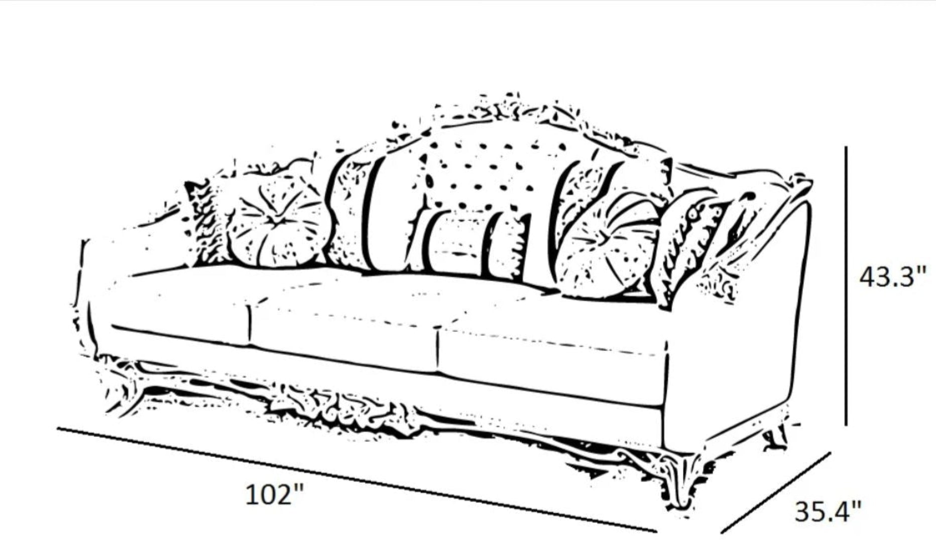 European Button-tufted Fabric Sofa Set
