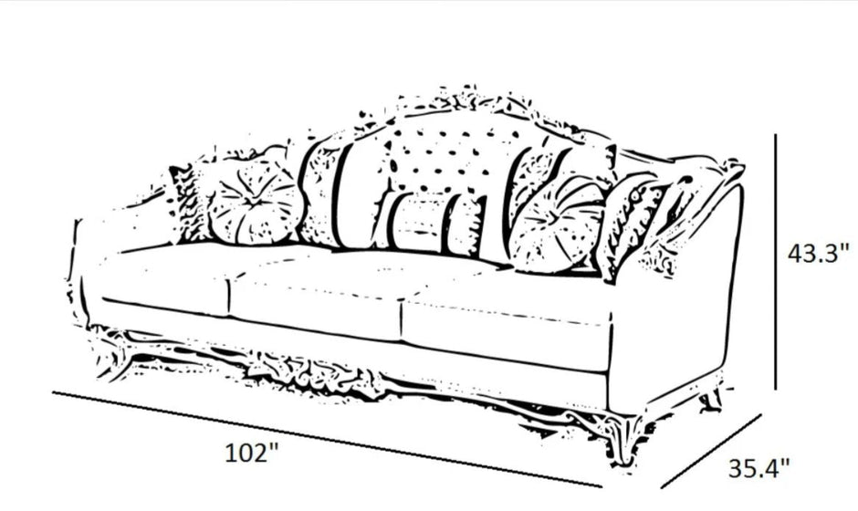 European Button-tufted Fabric Sofa Set