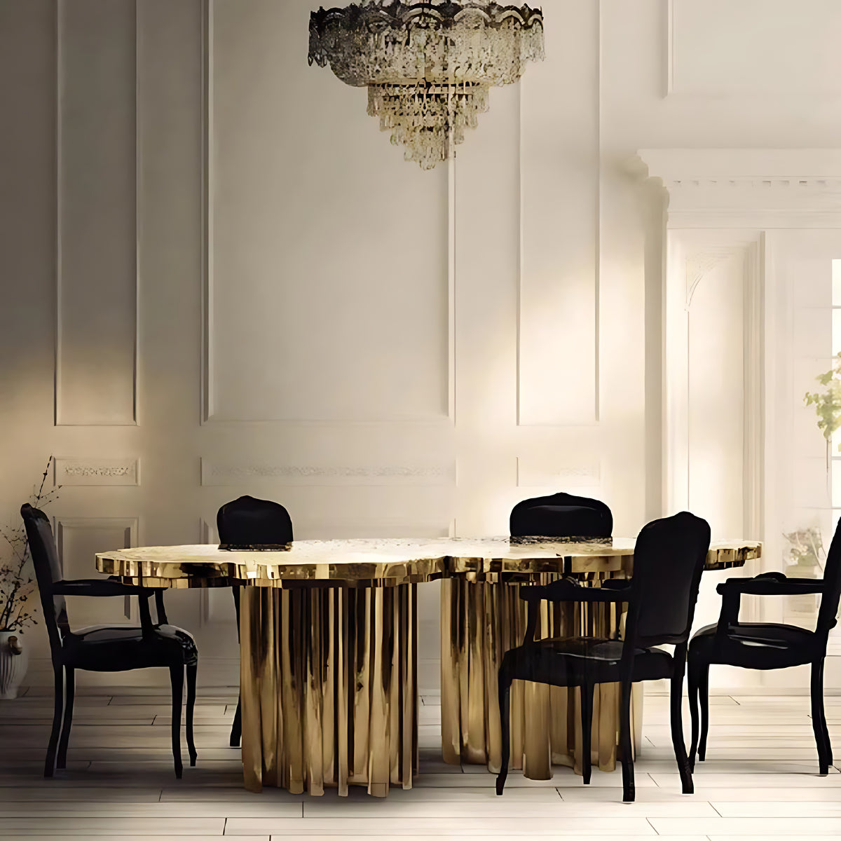 Modern Luxurious Metal Dining Table / Ruchi