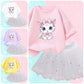 Luxury Printed With Ivory Colored Skirt Children's Dress / Ruchi
