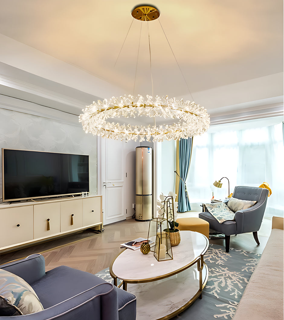 Modern LED Light Crystal Chandelier For Bedroom / Ruchi