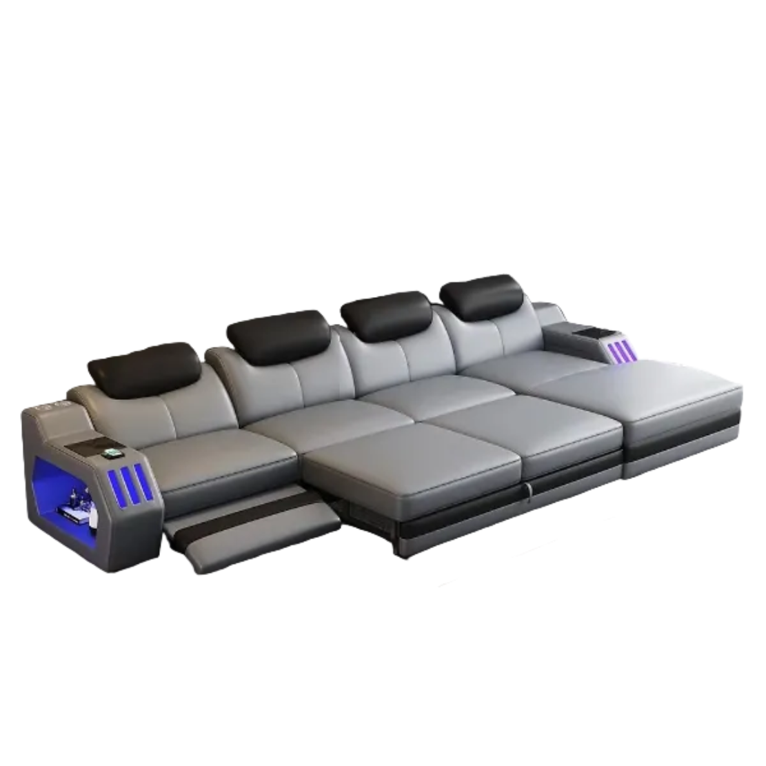 Power Recliner Leather LED Sofa Bed / Ruchi
