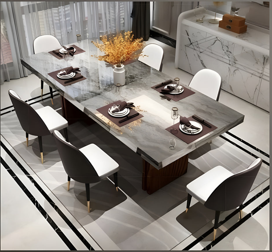Marble Top Rectangular Dining Table Set / Ruchi