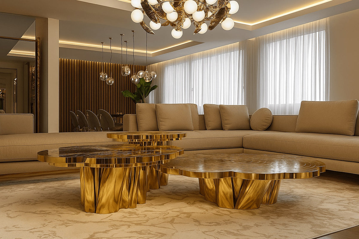 3 Piece Luxury Metal Coffee Table / Ruchi