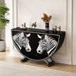 Painted Zebra Wooden Buffet Table With Storage / Ruchi