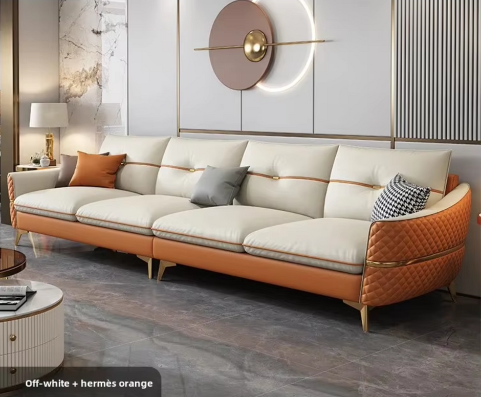 Elegant 4 Seater Leather Sofa / Ruchi