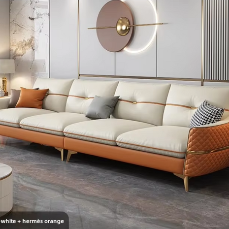 Elegant 4 Seater Leather Sofa / Ruchi