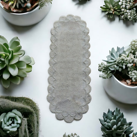 Elegant Grey Pearl Table Runner / Ruchi