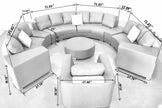 White Leather Round Circular Sofa Set