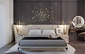Golden Metallic Veins Design Velvet Bed / Ruchi