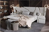 Golden Metallic Veins Design Velvet Bed / Ruchi