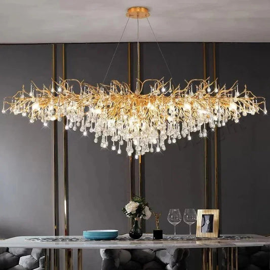Modern Crystal LED Chandelier For Living Room / Ruchi