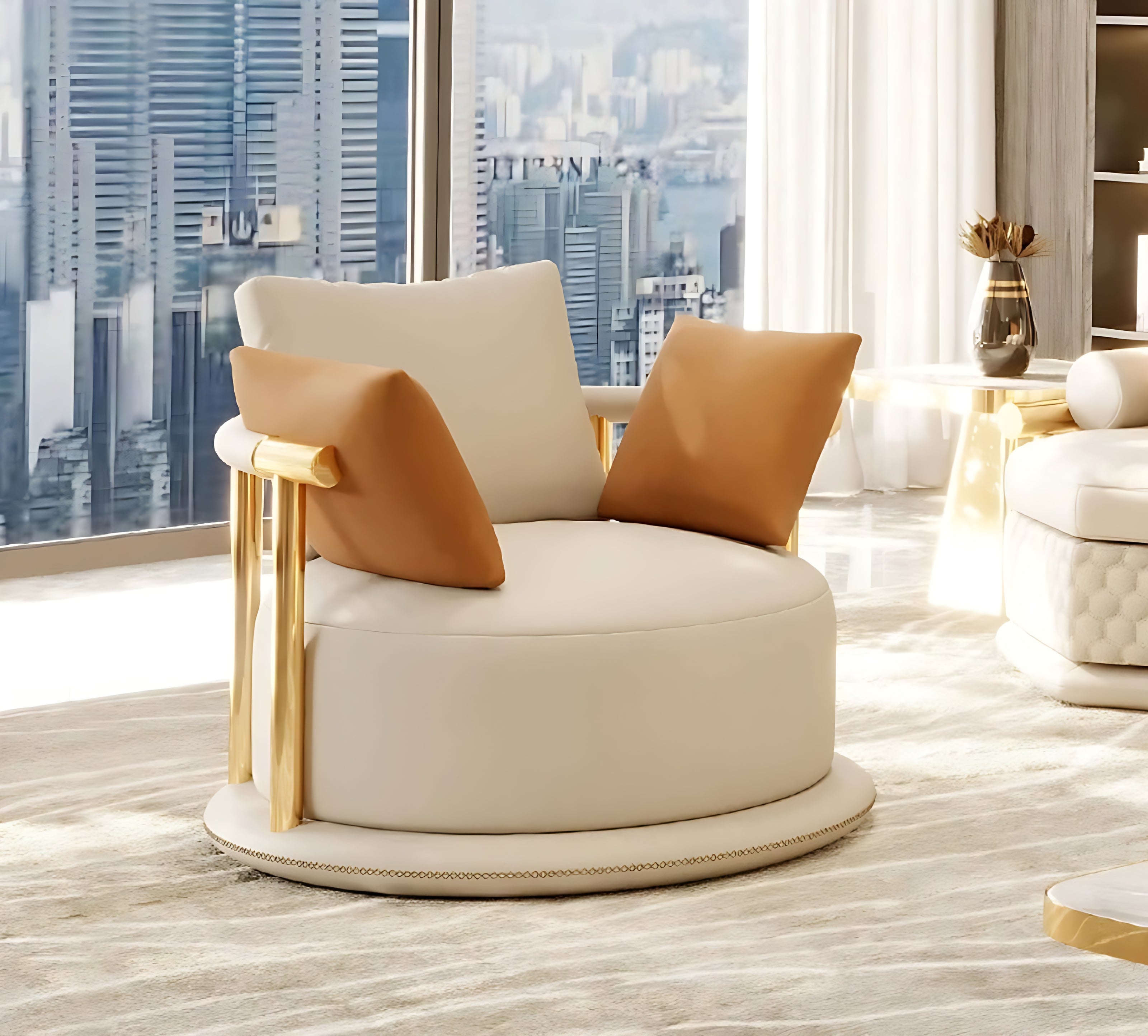 4-Piece Living Room Leather Sofa Set / Ruchi