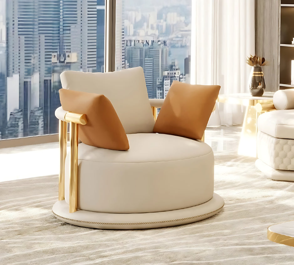 4-Piece Living Room Leather Sofa Set / Ruchi