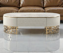 Modern Marble Coffee Table With Leather Upholstery / Ruchi