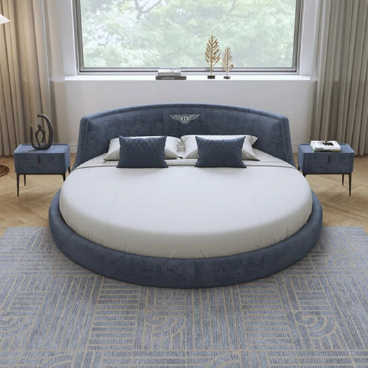 Modern Velvet Upholstered Round Bed / Ruchi