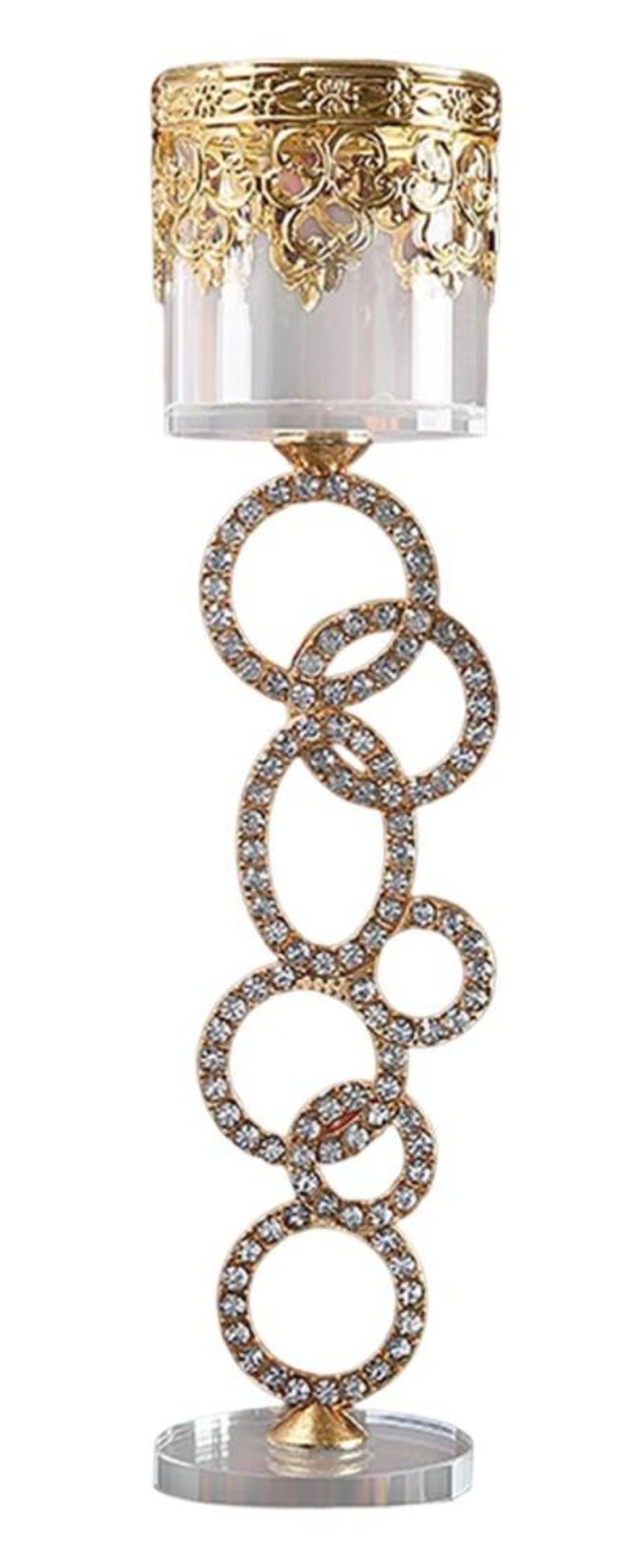 Decorative Crystal Glass Candle Holder / Ruchi