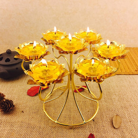 Lotus Design Decorative Metal Candle Holders / Ruchi
