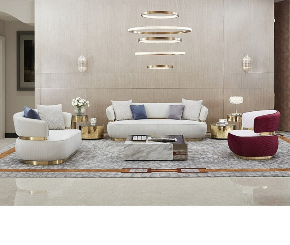 Modern 3-Piece Fabric Sofa Set / Ruchi