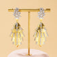 1 Pair Cubic Zirconia Stone Dangle Drop Metal Earring / Ruchi