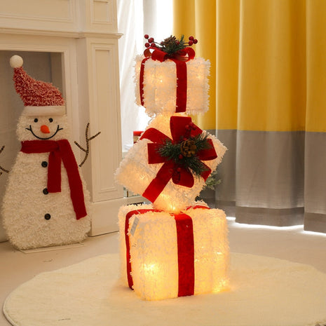 Set Of 3 Metal Christmas Gift Boxes / Ruchi