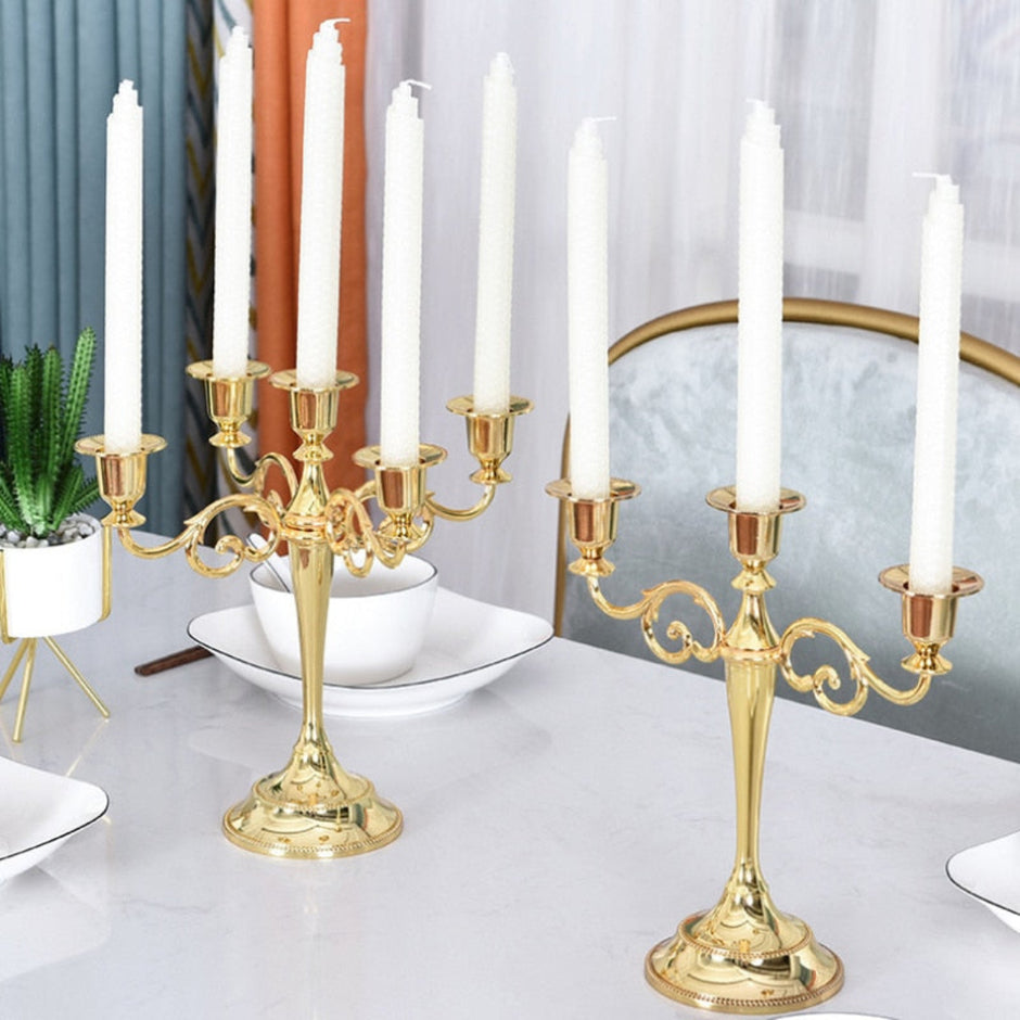 Vintage Metal Candle Holder Pillar / Ruchi