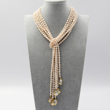 Lariat Pearl Necklace For Women / Ruchi