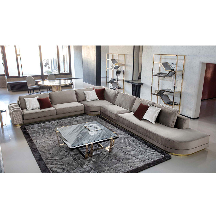 Elegant L Shape Sectional Fabric Sofa / Ruchi